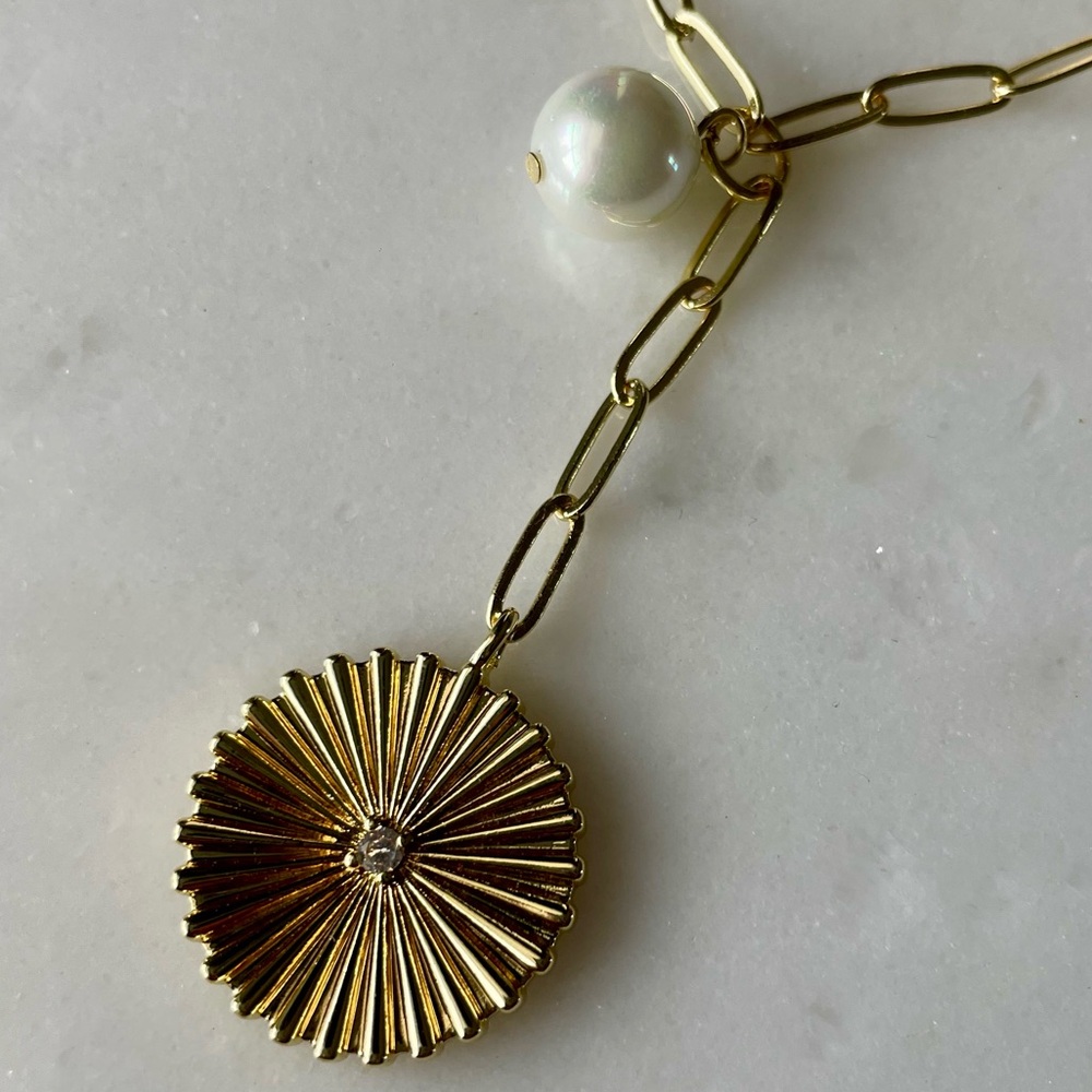+ ADORNIA + 14k Gold Vermeil Pearl Drop Y Necklace - Picture 8 of 8
